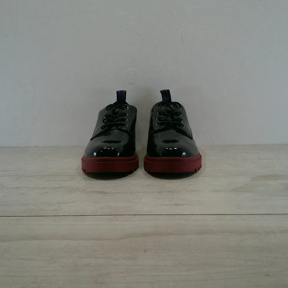 Mix No. 6 Gustava Classic Black Patent Leather Oxford Derby Lug-sole Size 7M
